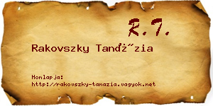 Rakovszky Tanázia névjegykártya
